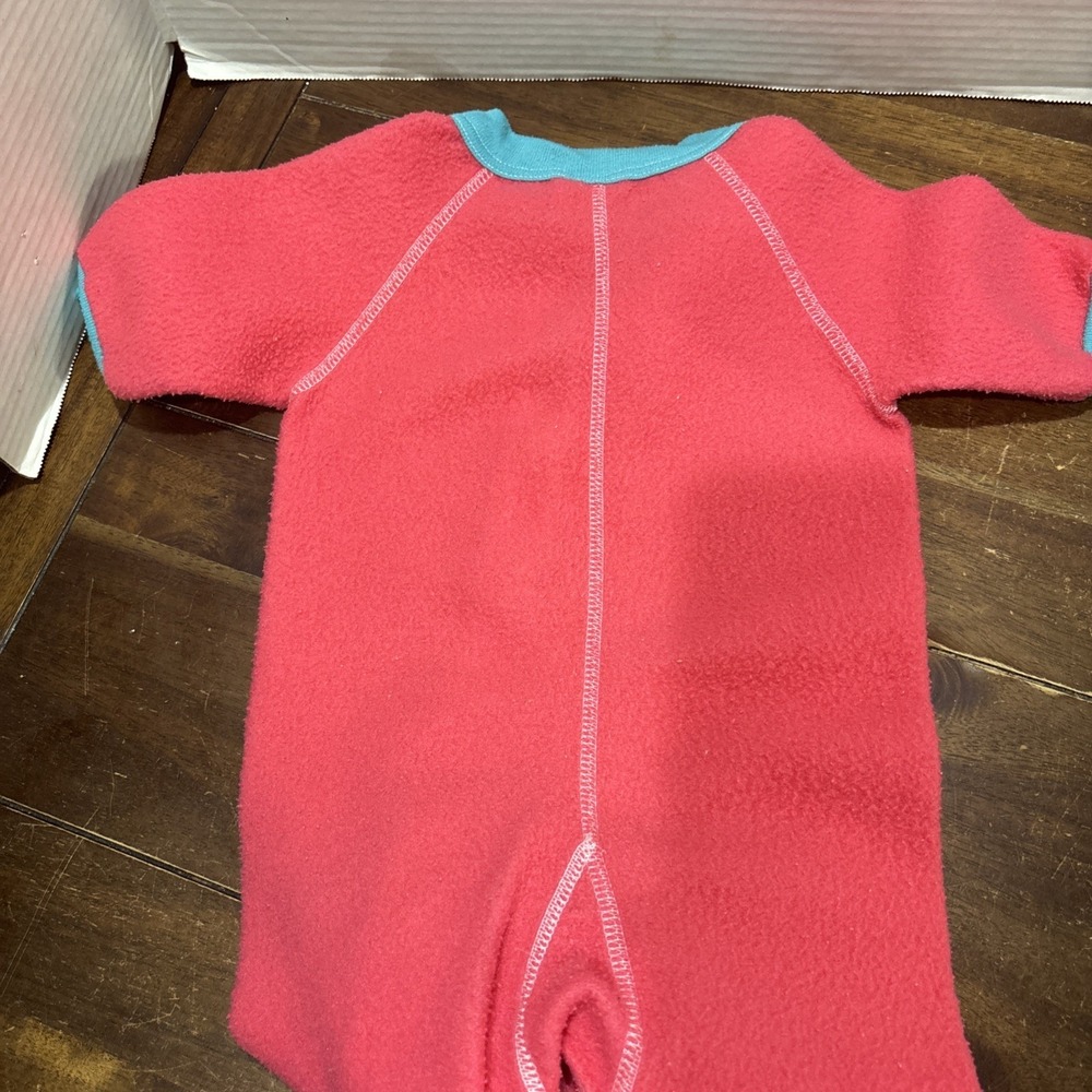 Vintage Gerber Baby Footie Pajamas Pink And Teal 1T 12 months 90s Y2K - Picture 7 of 7